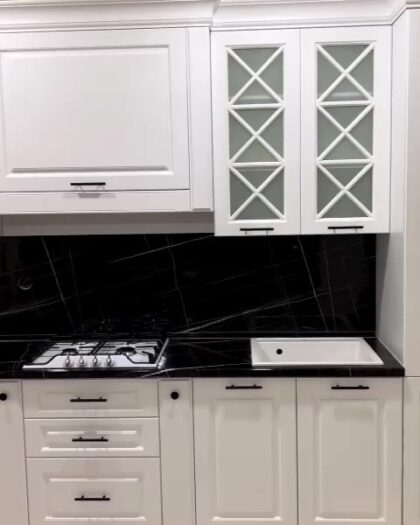 Кухня Римини 566 белый мрамор — купить в Дагестане другой размер, столешница — купить в Дагестане