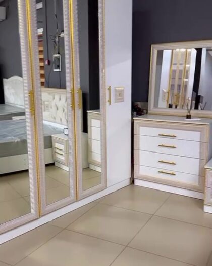 Кровать 4059 «Богемия» бело-золотая — купить в Дагестане — купить в Дагестане