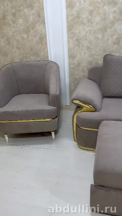 Диван и кресла 420 — мебель в стиле неоклассика с золотистой отделкой — купить в Дагестане — фото 3