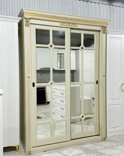 Шкаф-купе Ясмина 160х230 см, бежевый с золотом | Купить в Дагестане — купить в Дагестане