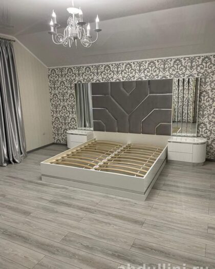 Спальня «Ницца Luxury» — купить в Дагестане | Мебель от производителя Белый/серебро — купить в Дагестане — фото 1