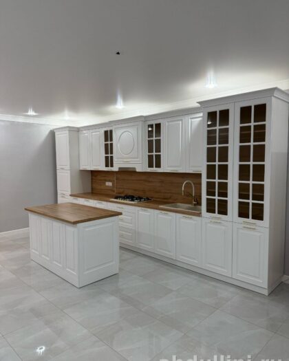 Кухня Эмилия белая с островком — купить в Дагестане — купить в Дагестане — фото 1