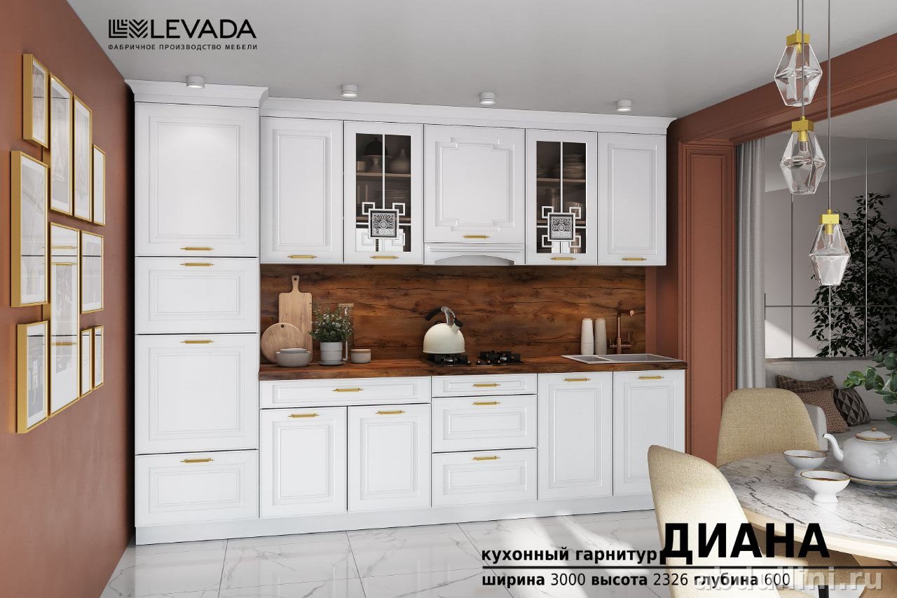 Кухонный гарнитур 3905 в белом цвете — купить в Дагестане — купить в Дагестане