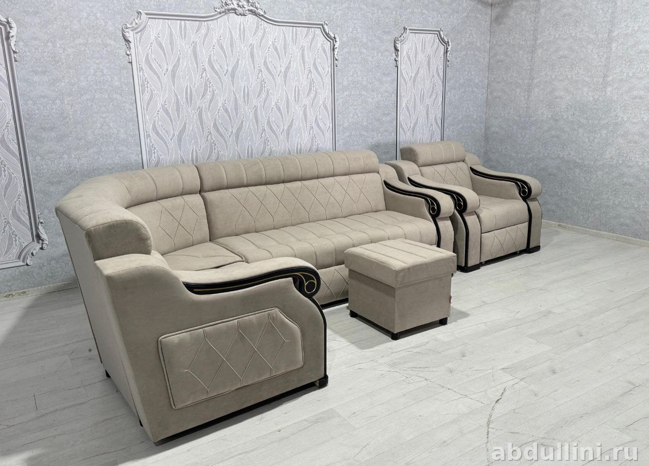 Угловой диван «Лорд угол» с креслами и пуфом в Дагестане — купить в Дагестане