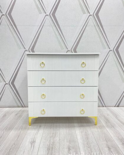 Комод «Полос» — белый с золотистой фурнитурой, купить в Дагестане — купить в Дагестане