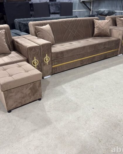 Диван-кровать «Комфорт люкс» с креслом и пуфами в Дагестане — купить в Дагестане