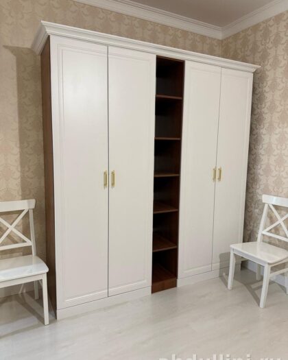 Шкаф-купе Модерн белый с золотыми ручками купить в Дагестане — купить в Дагестане