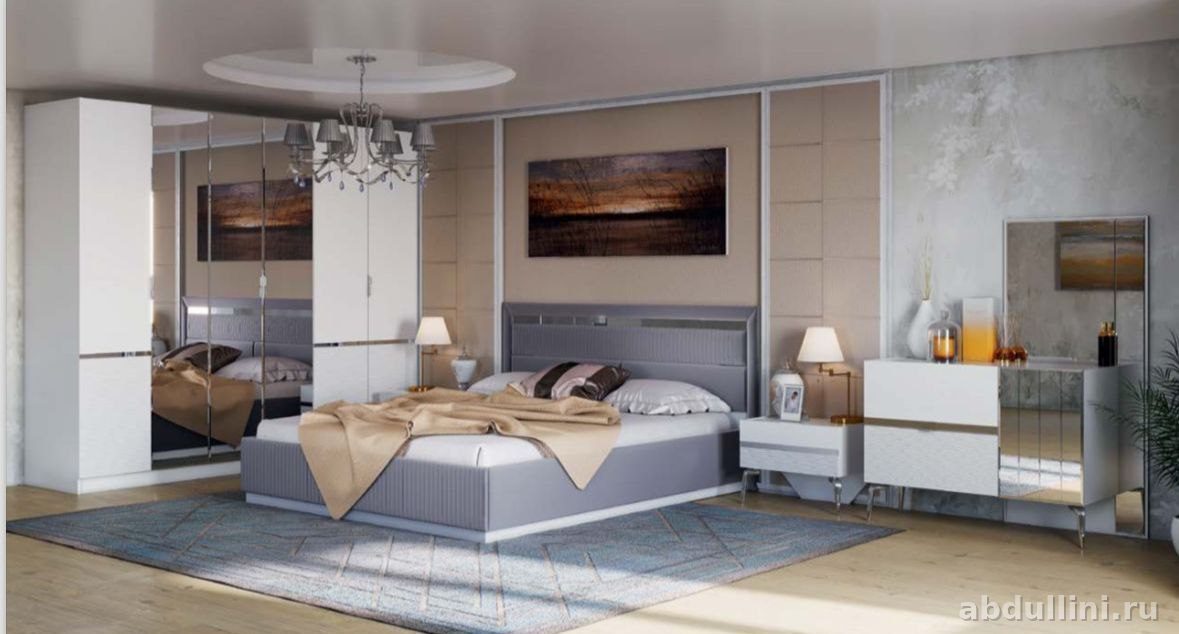 Спальня «Медея» 6ти дв (белое-серебро) — купить в Дагестане — купить в Дагестане
