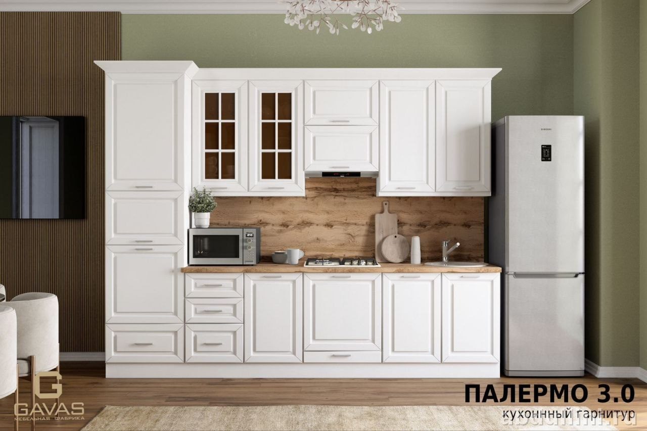 Кухня «Палермо» — белая кухня в стиле неоклассика в Дагестане — купить в Дагестане