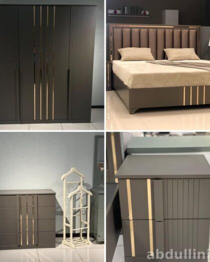 Мебельный комплект 75 в сером цвете с золотыми вставками — купить в Дагестане