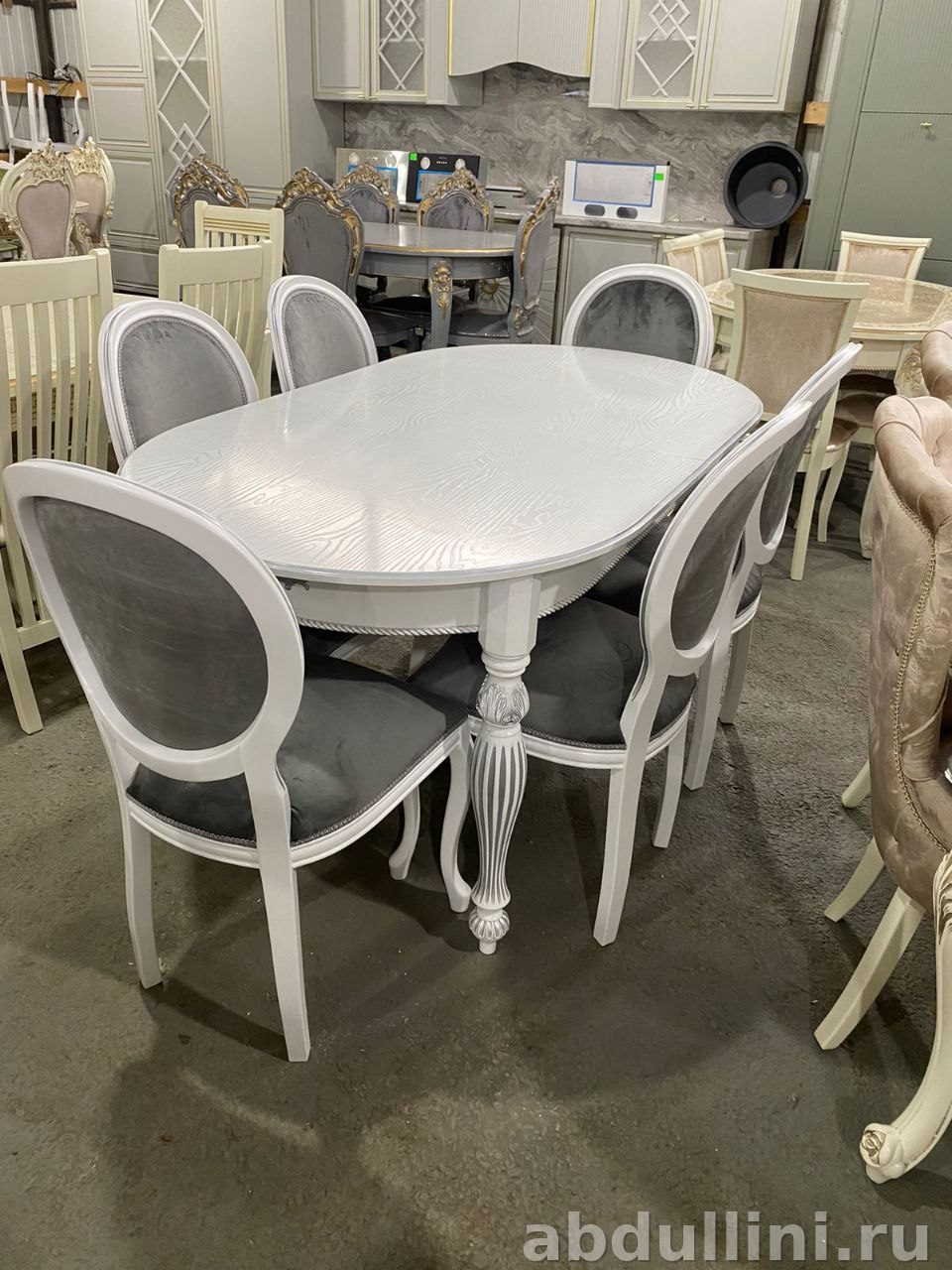 Обеденный стол с 6 стульями в стиле неоклассика — купить в Дагестане — купить в Дагестане