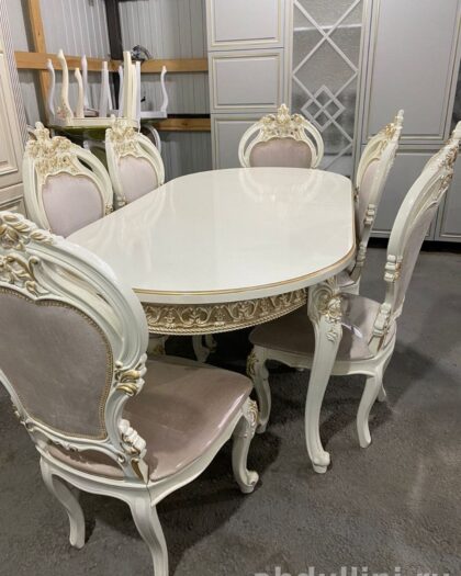 Стол раскладной 162 с 6 стульями в классическом стиле — купить в Дагестане