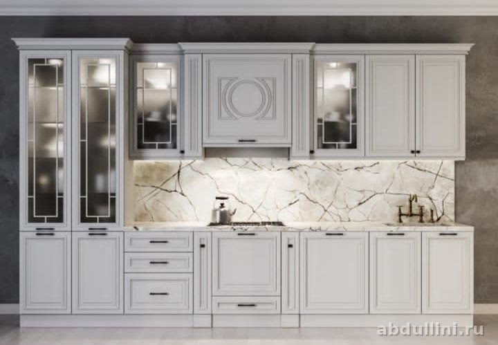 Кухня Лондон 52 — стильный гарнитур в сером цвете другой размер — купить в Дагестане