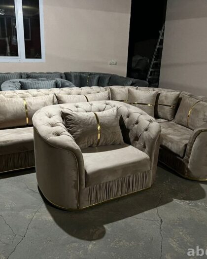 Мягкий угловой диван и кресло Берсен – купить в Дагестане с раскладным механизмом — купить в Дагестане — фото 1