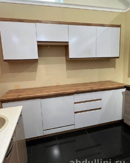 Кухня «Ольвия» — белая глянцевая кухня в Дагестане другой размер — купить в Дагестане