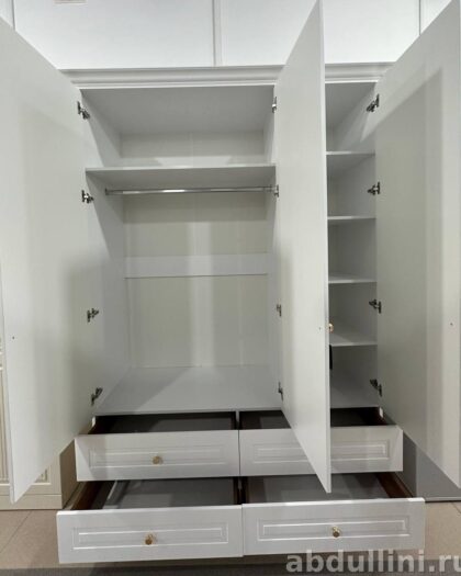 Шкаф-купе СОФИЯ белый с выдвижными ящиками в Дагестане — купить в Дагестане — фото 1