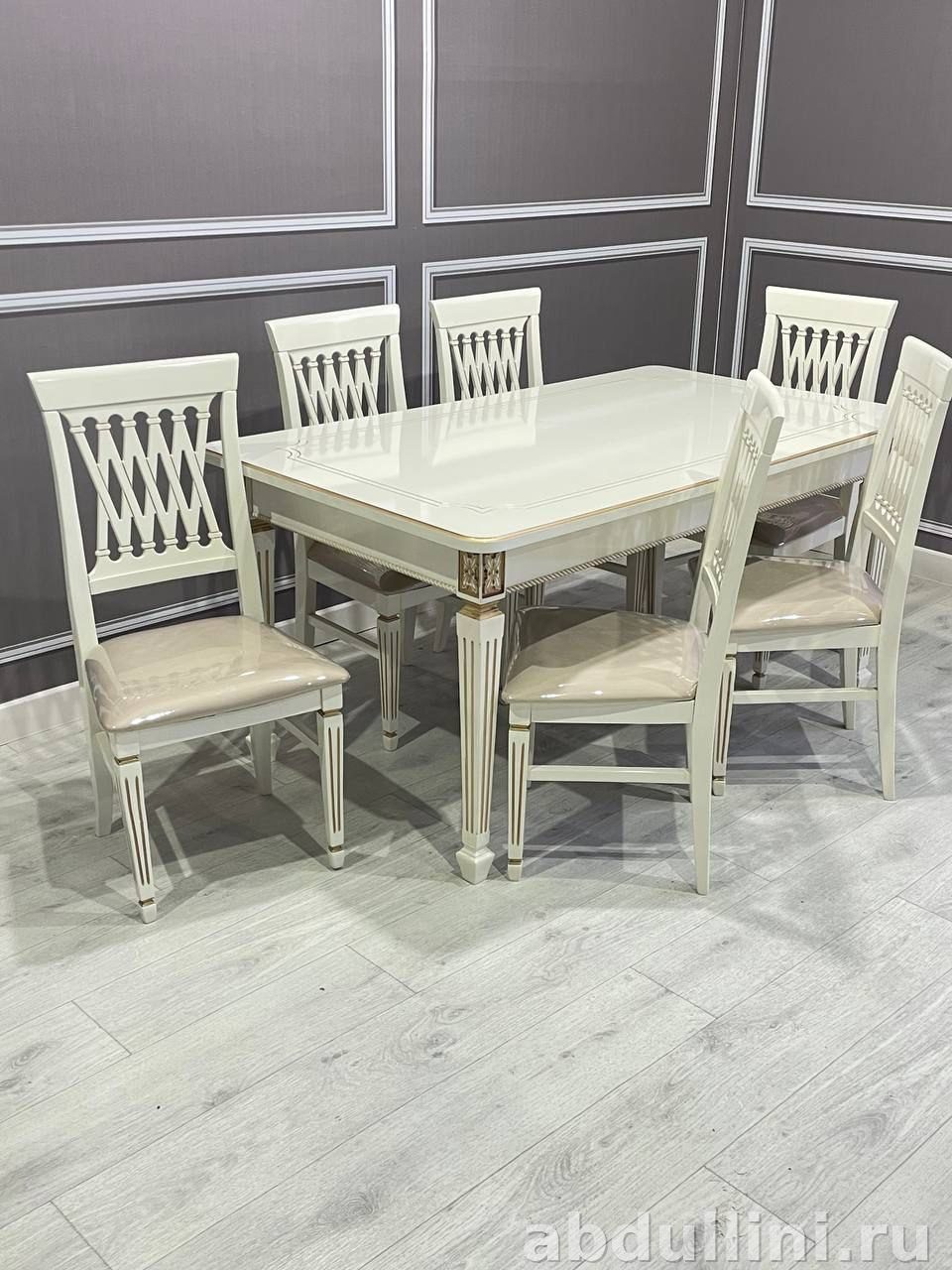 Обеденный стол и стулья в стиле неоклассика — купить в Дагестане разные размеры — купить в Дагестане — фото 1