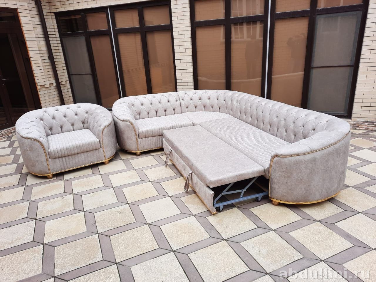 Угловой диван с креслом в светло-сером цвете — купить в Дагестане — купить в Дагестане — фото 2