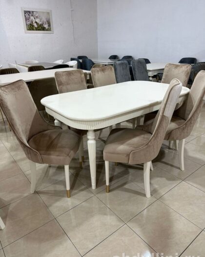 Обеденный комплект 1306: стол и стулья в неоклассике — купить в Дагестане — фото 1