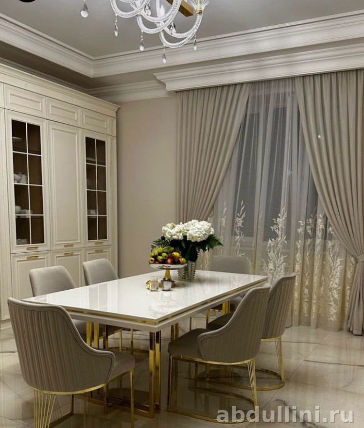 Обеденный комплект 1431: стол, стулья, шкаф-витрина — купить в Дагестане — купить в Дагестане — фото 1