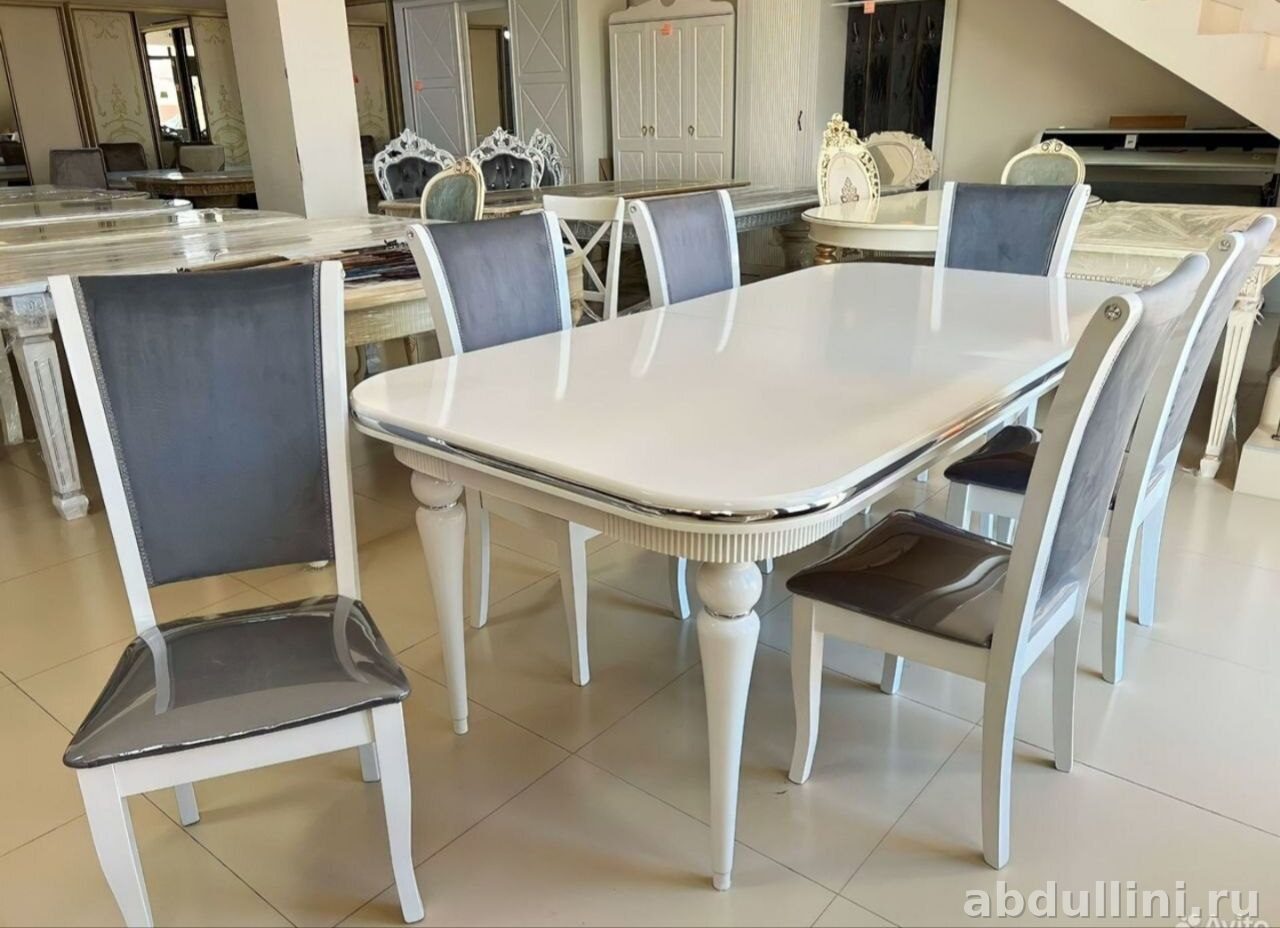 Обеденный стол и 6 стульев в стиле неоклассика — купить в Дагестане — купить в Дагестане