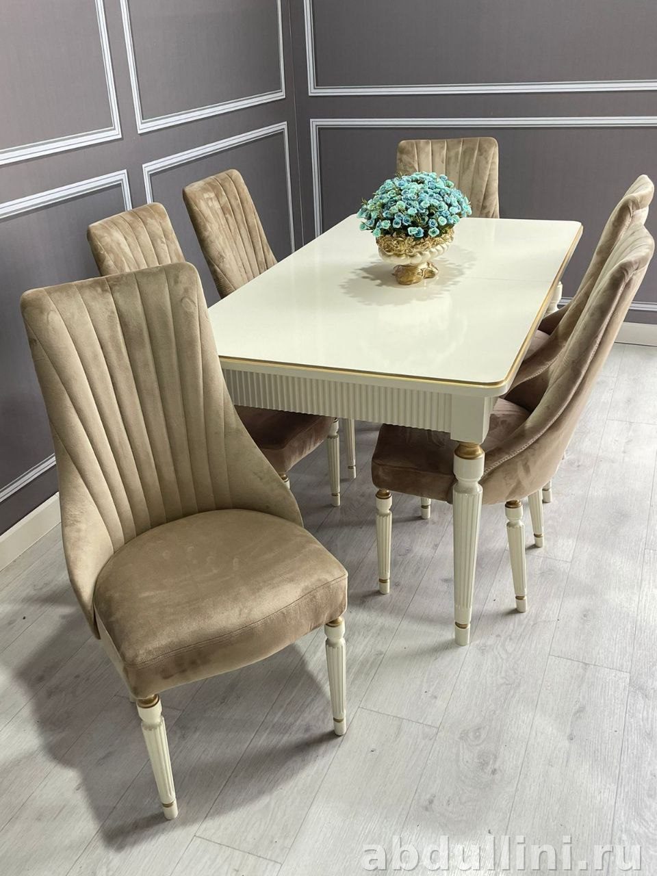 Комплект мебели 1489: стол и 6 стульев в стиле неоклассика — купить в Дагестане