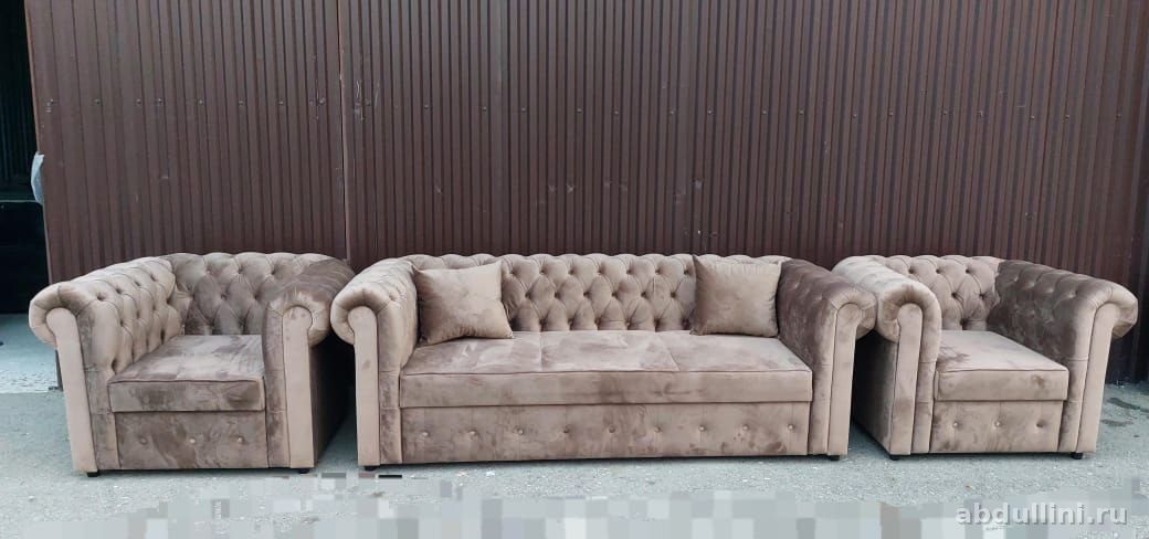 Диван Честер с креслами в стиле неоклассика — купить в Дагестане — купить в Дагестане — фото 1