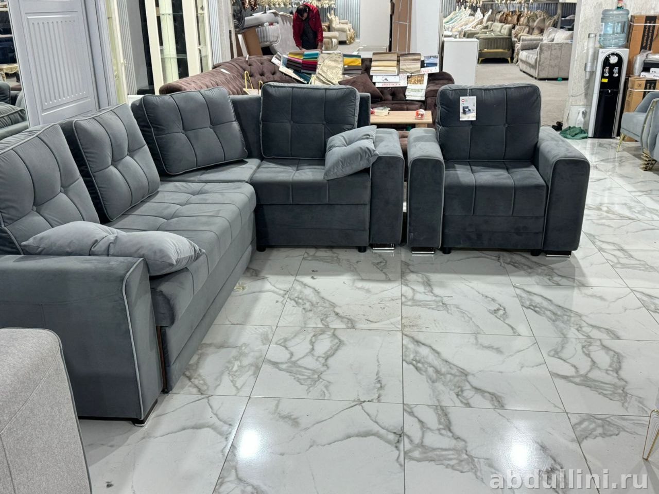 Диван-кровать Лондон 1573 с креслом, серый — купить в Дагестане — купить в Дагестане — фото 2