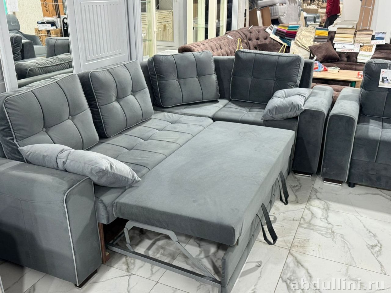 Диван-кровать Лондон 1573 с креслом, серый — купить в Дагестане — купить в Дагестане — фото 3