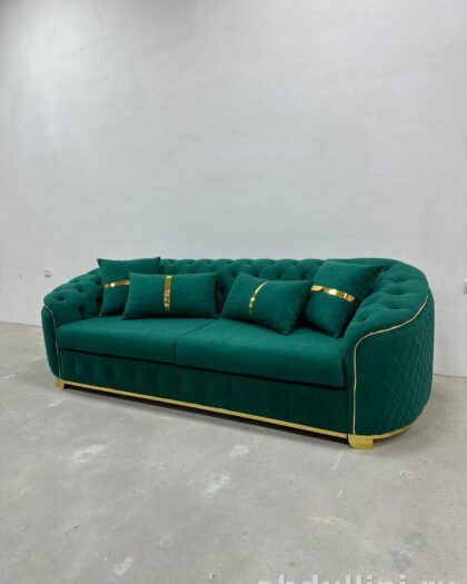 Диван 1578 Bellona в Дагестане — изумрудно-зеленый с золотом — купить в Дагестане — фото 1