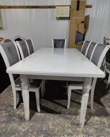 Раздвижной стол и стулья в белом цвете — купить в Дагестане — купить в Дагестане — фото 1