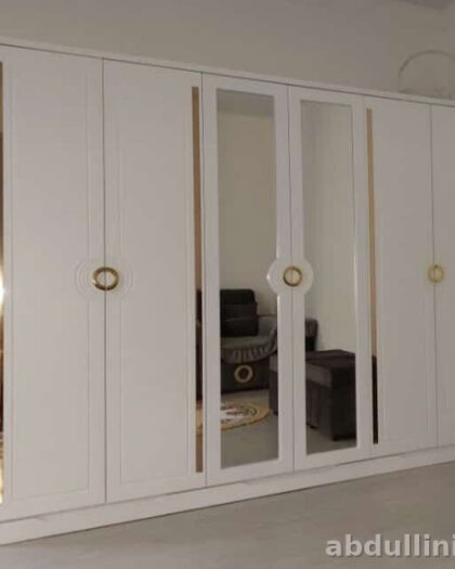 Шкаф-купе 1728 белый с золотом | Мебель в Дагестане — купить в Дагестане