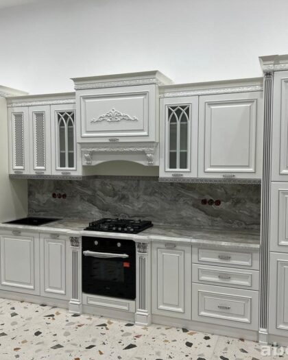 Кухня Монако 1998 — белый/серебро, производство Дагестан — купить в Дагестане
