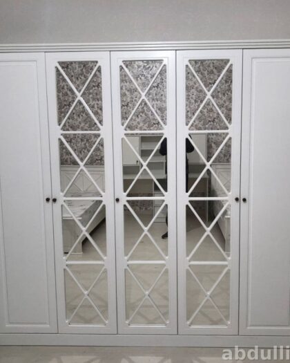 Шкаф Бьянка 5-дверный белый с зеркалами — купить в Дагестане — купить в Дагестане