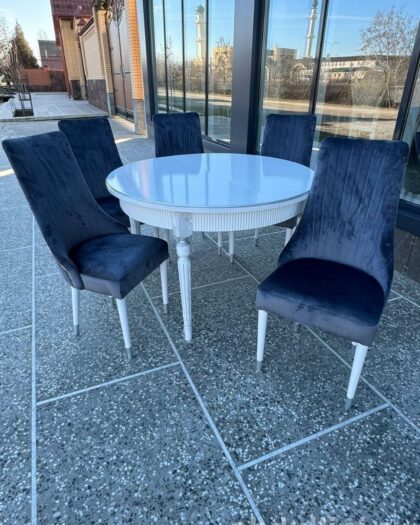 Обеденный набор 2128: стол и стулья в стиле неоклассика — купить в Дагестане