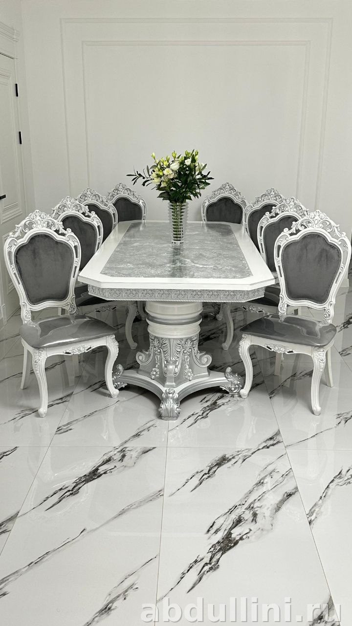 Обеденный стол и стулья 2380 в стиле неоклассика — купить в Дагестане — купить в Дагестане — фото 1