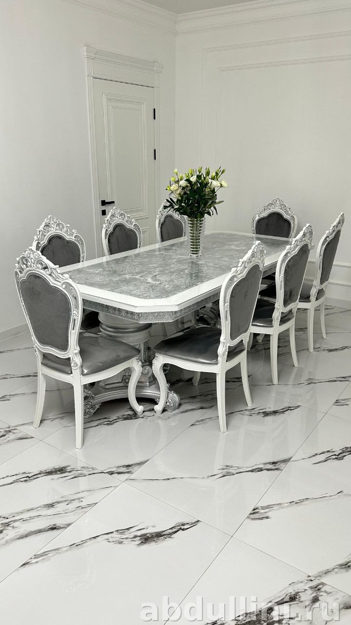 Обеденный стол и стулья 2380 в стиле неоклассика — купить в Дагестане — купить в Дагестане — фото 2