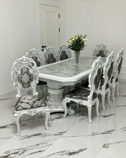 Обеденный комплект 2462: стол и стулья в классическом стиле другой размер — купить в Дагестане — фото 1