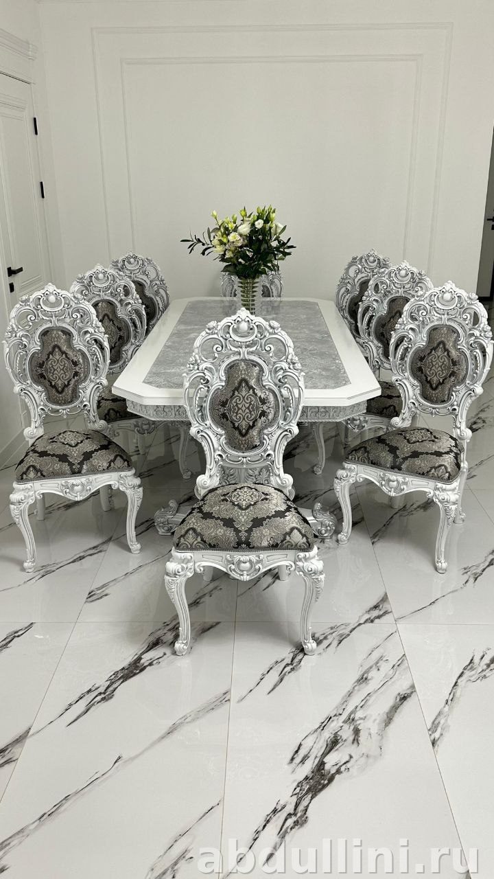 Обеденный комплект 2462: стол и стулья в классическом стиле другой размер — купить в Дагестане — фото 3