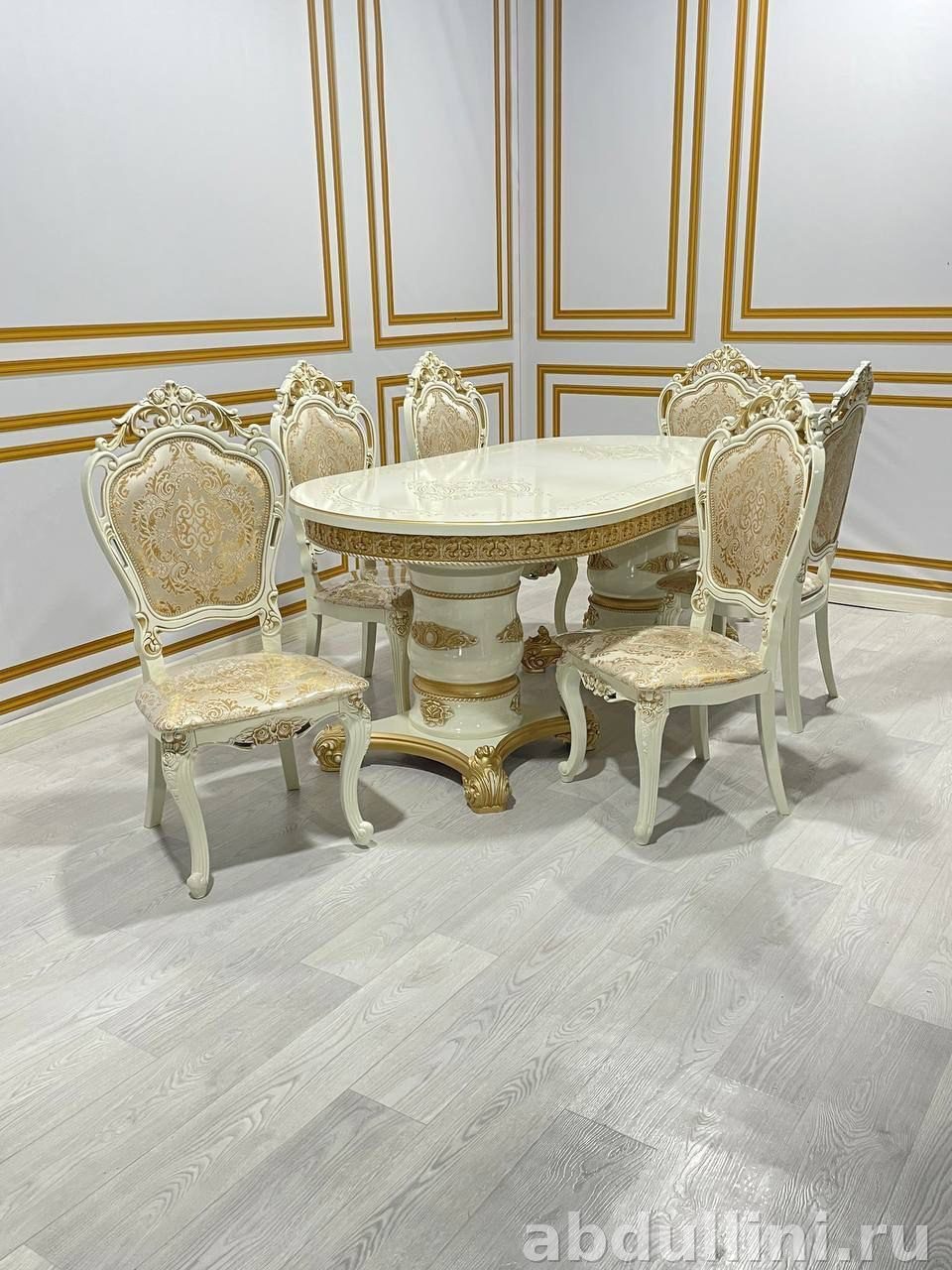 Обеденный стол и стулья Голд в стиле неоклассика — купить в Дагестане раздвижной стол — купить в Дагестане — фото 2