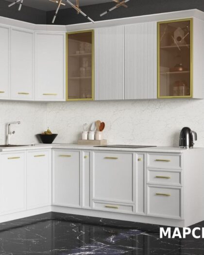 Кухня Марсель — белая кухня из крашеного МДФ в Дагестане — купить в Дагестане