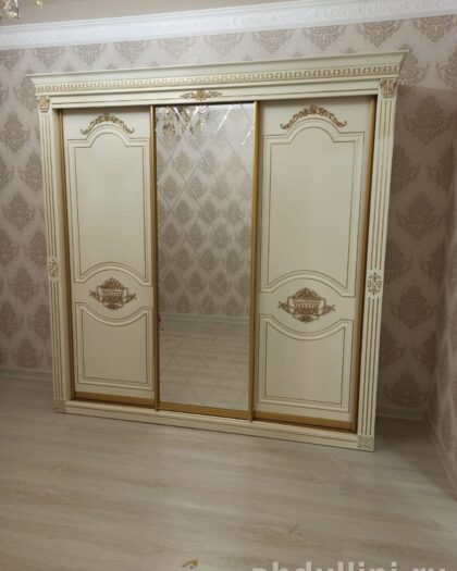 Шкаф-купе Лиана бежевый с зеркалом — купить в Дагестане бежевый цвет — купить в Дагестане