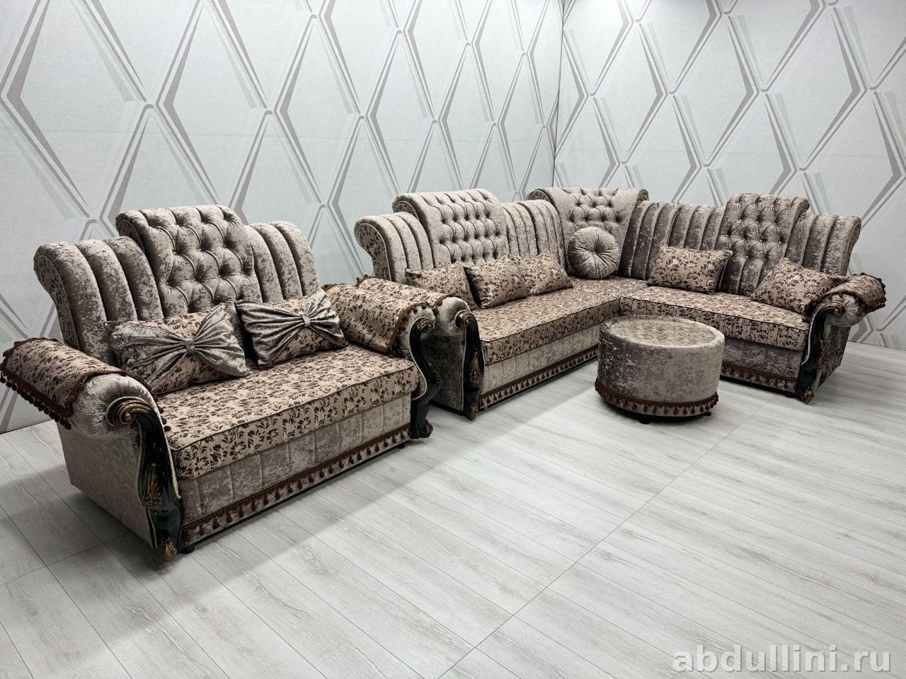 Угловой диван Афина 2866 с пуфом — купить в Дагестане с пуфом — купить в Дагестане — фото 1