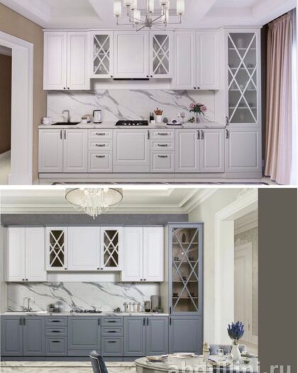 Кухня «Виктория» — белая и серо-белая, 3.6 м | Дагестан другой размер — купить в Дагестане