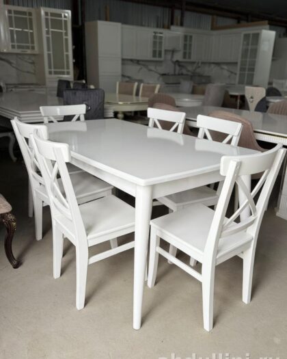 Купить обеденный стол Амелия и стулья в белом цвете в Дагестане — купить в Дагестане