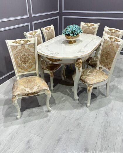 Обеденный стол Роза с 6 стульями — купить в Дагестане — купить в Дагестане — фото 1