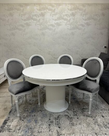 Обеденный комплект Грация с 4 стульями Медальон в Дагестане — купить в Дагестане — фото 1