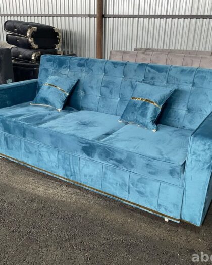 Диван-кровать 3364 в бирюзовом цвете с золотистой отделкой другой цвет — купить в Дагестане