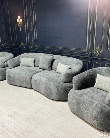 Комплект мягкой мебели Кавалли в сером цвете — купить в Дагестане — купить в Дагестане