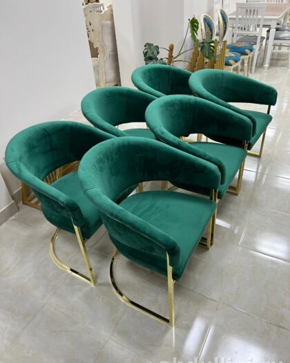 Стулья изумрудно-зеленые с золотистыми ножками купить в Дагестане — купить в Дагестане